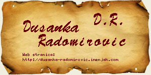 Dušanka Radomirović vizit kartica